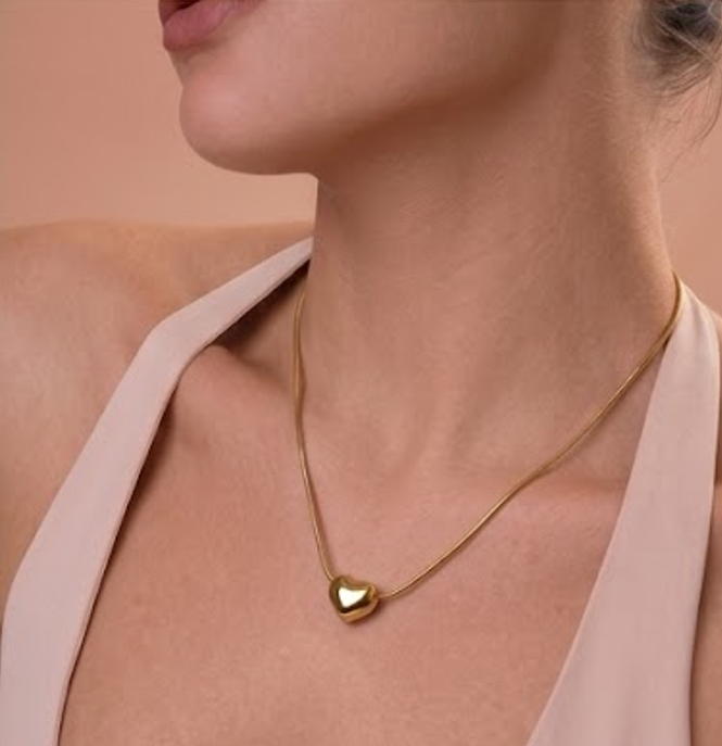 Anti tarnish Solid Heart Shaped Pendant